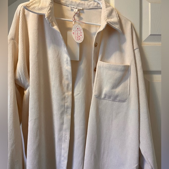 Ivory corduroy button down shirt - Picture 5 of 5
